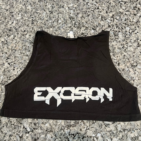 SOLD- NWT- Excision- X Rated Black Tee Crop Top- One Size - Picture 3 of 6